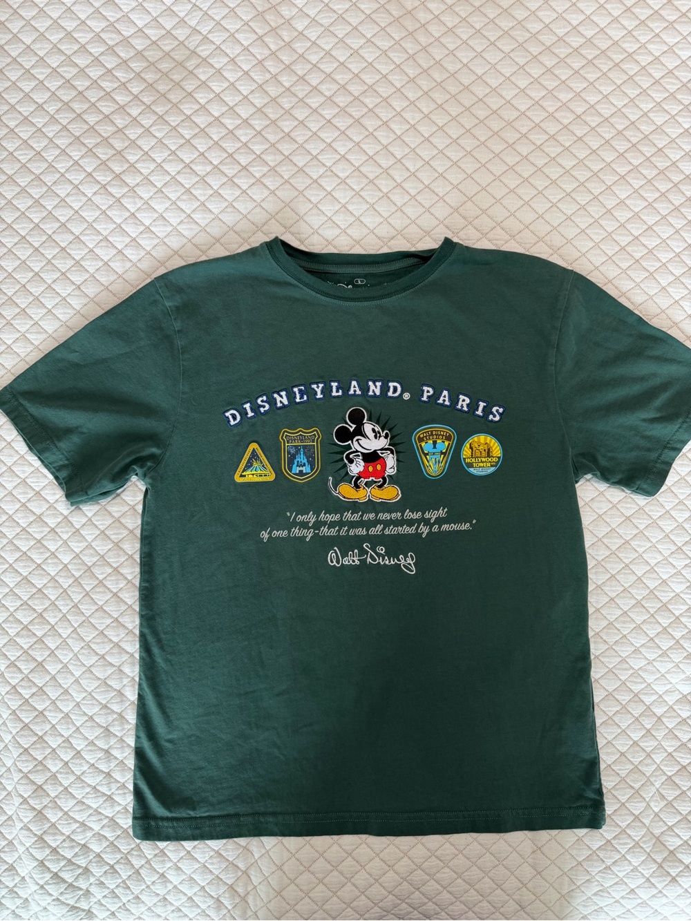 Disney Green Mickey Mouse Disneyland Paris Short Sleeve Tee